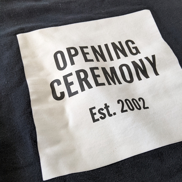 Opening Ceremony Cropped Logo Sweatshirt Black White - Picture 2 of 8